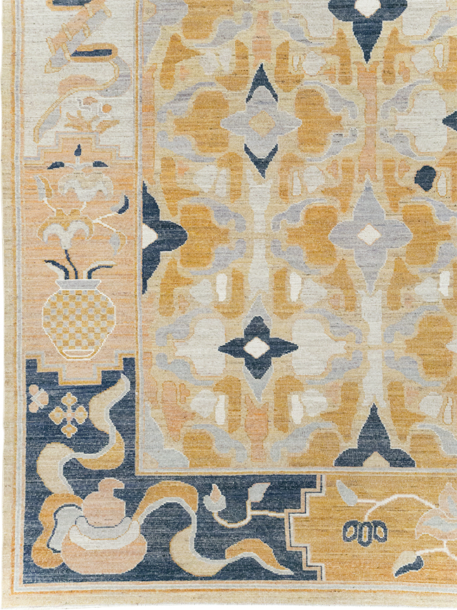 Modern East Turkestan Khotan Room Size Carpet, No.32391 - Gss