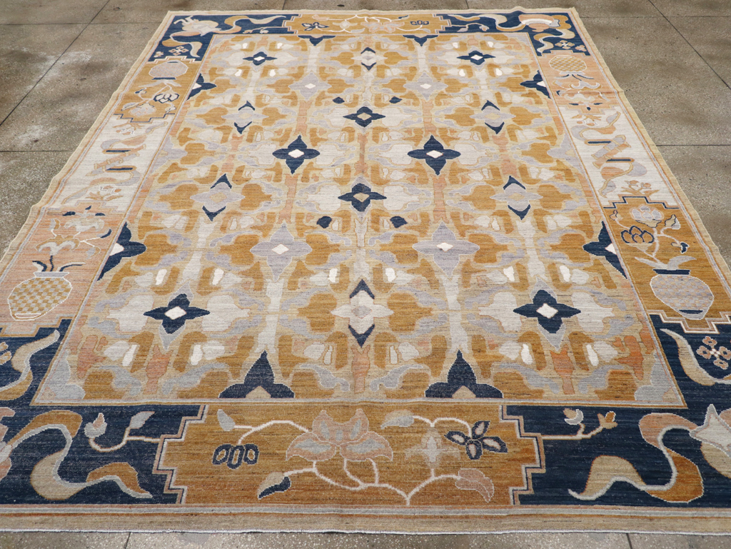 Modern East Turkestan Khotan Room Size Carpet, No.32391 - Gss