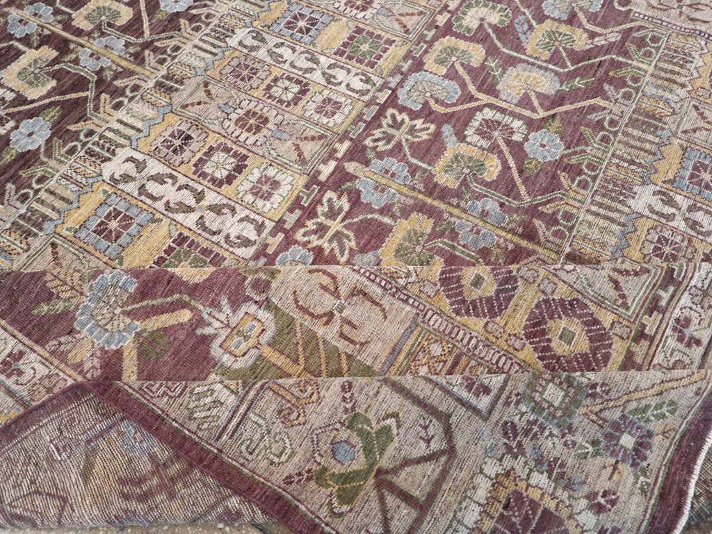 Modern East Turkestan Vase Khotan Room Size Carpet, No.32392 - Gss