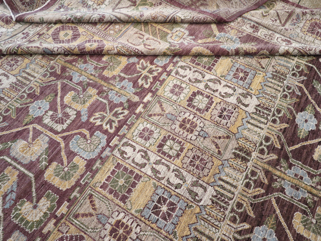 Modern East Turkestan Vase Khotan Room Size Carpet, No.32392 - Gss