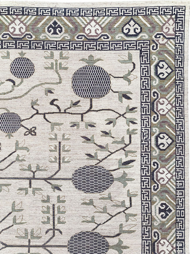 Modern East Turkestan Khotan Square Room Size Carpet, No.32393 - Gss