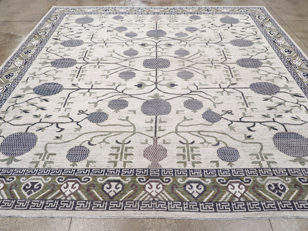 Modern East Turkestan Khotan Square Room Size Carpet, No.32393 - Gss