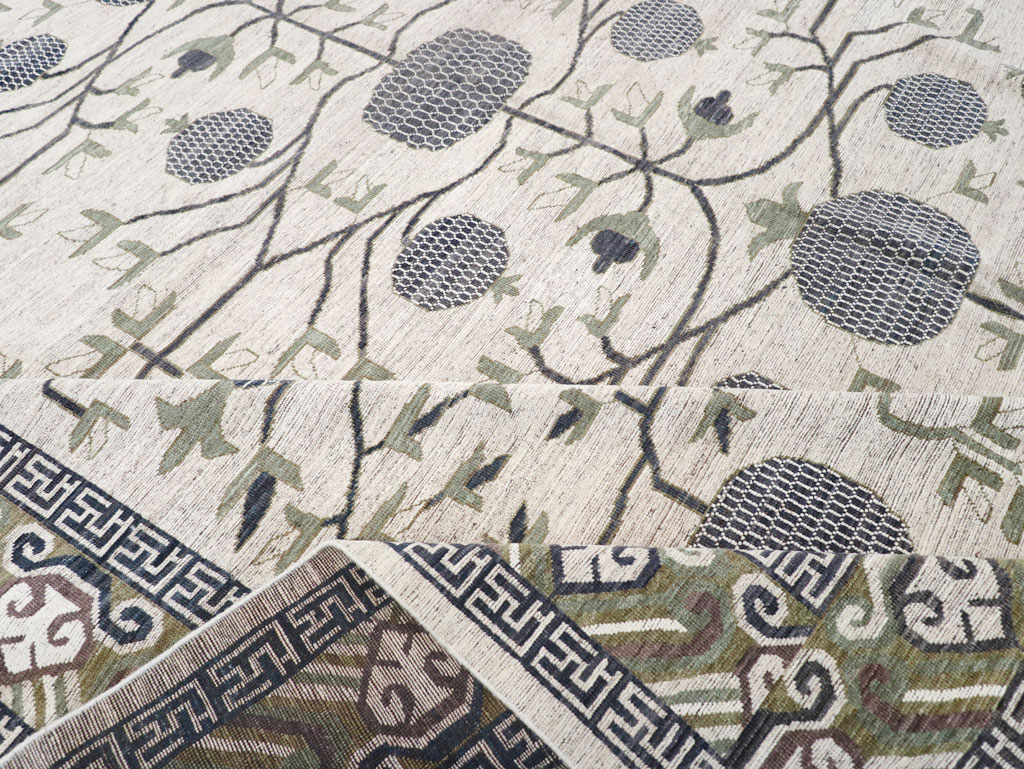 Modern East Turkestan Khotan Square Room Size Carpet, No.32393 - Gss