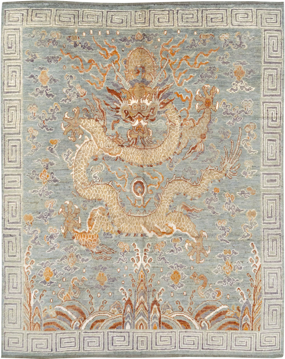 Contemporary East Turkestan Dragon Khotan Pictorial Room Size Carpet, No.32396 - Gss