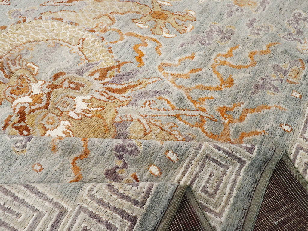 Contemporary East Turkestan Dragon Khotan Pictorial Room Size Carpet, No.32396 - Gss