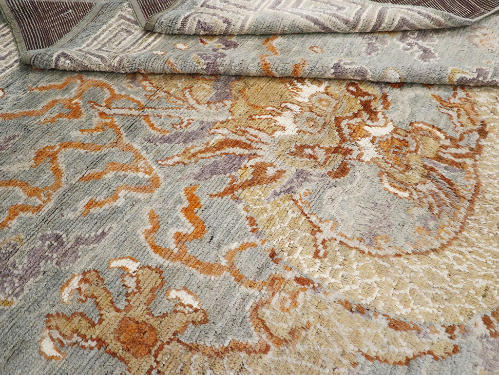 Contemporary East Turkestan Dragon Khotan Pictorial Room Size Carpet, No.32396 - Gss