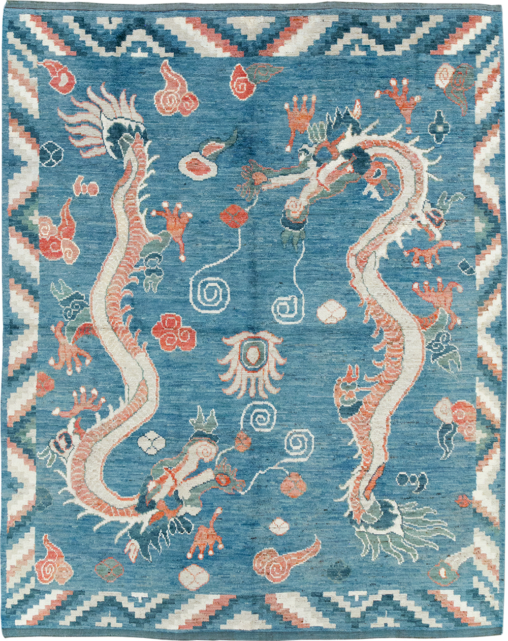 Modern East Turkestan Dragon Khotan Pictorial Room Size Carpet, No.32397 - Gss