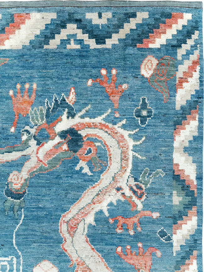 Modern East Turkestan Dragon Khotan Pictorial Room Size Carpet, No.32397 - Gss