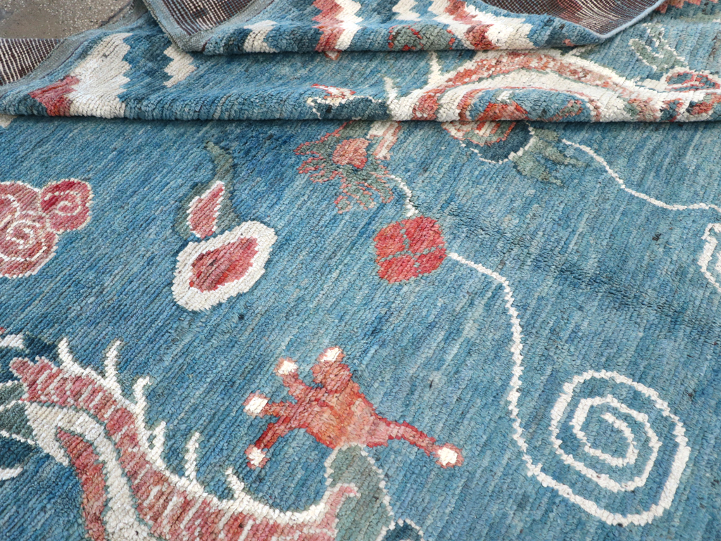 Modern East Turkestan Dragon Khotan Pictorial Room Size Carpet, No.32397 - Gss