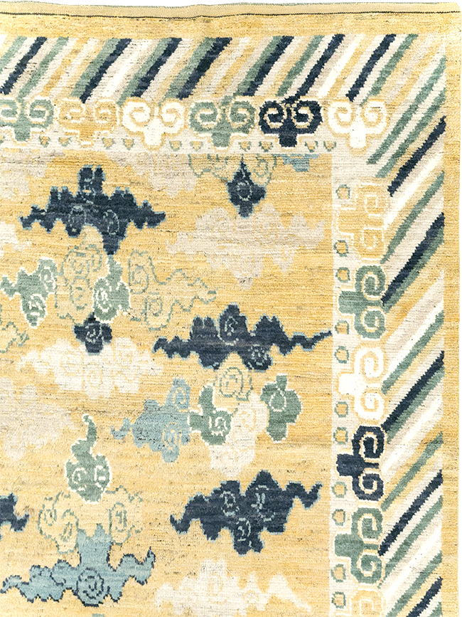 Modern East Turkestan Dragon Pictorial Khotan Room Size Carpet, No.32398 - Gss
