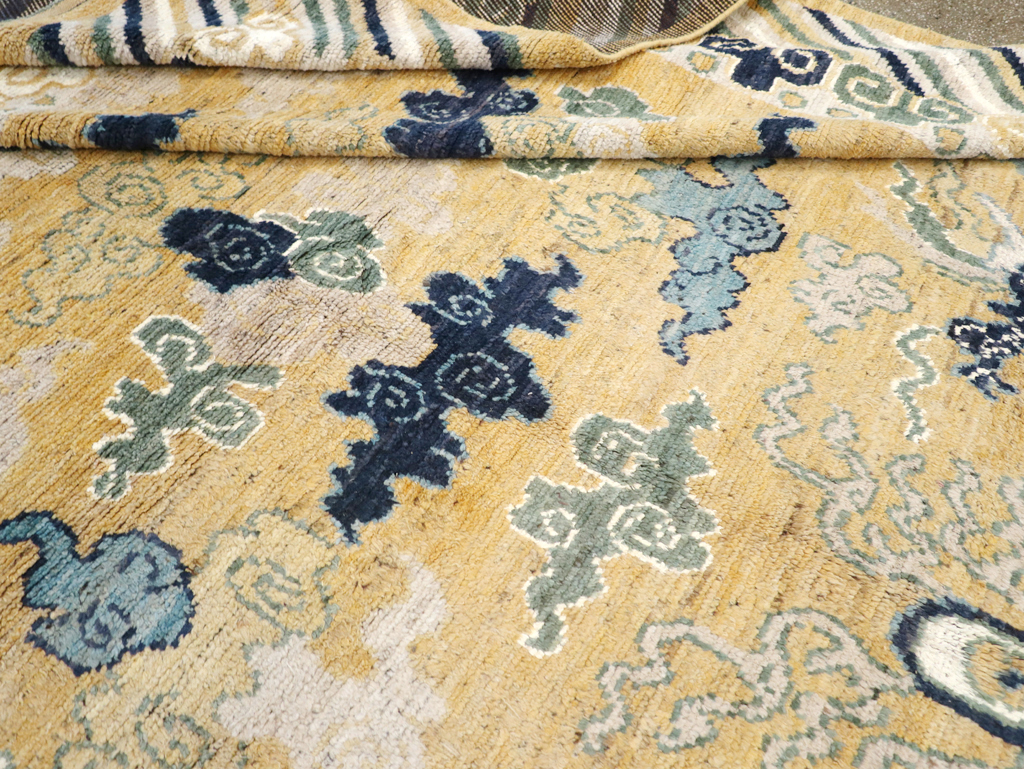 Modern East Turkestan Dragon Pictorial Khotan Room Size Carpet, No.32398 - Gss