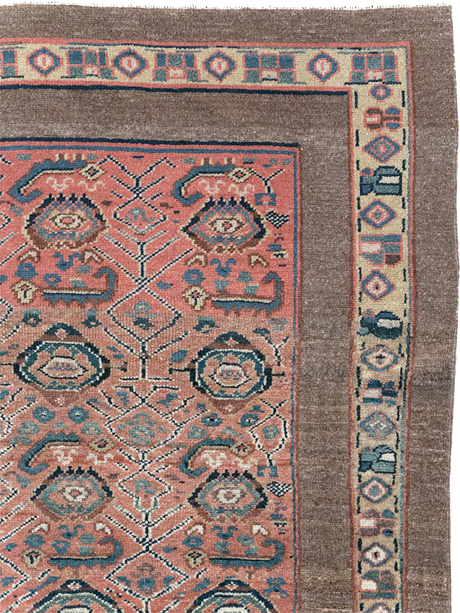 Antique Persian Serab Square Accent Rug, No.32399 - Gss