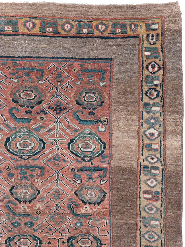 Antique Persian Serab Square Accent Rug, No.32399 - Gss