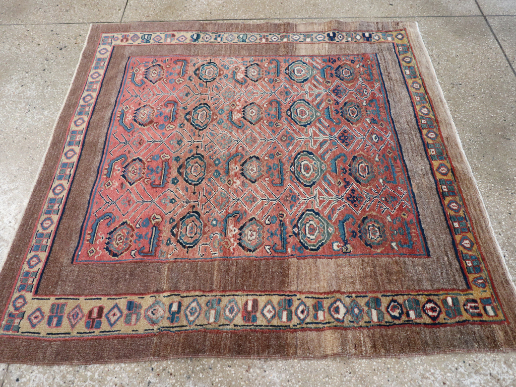 Antique Persian Serab Square Accent Rug, No.32399 - Gss