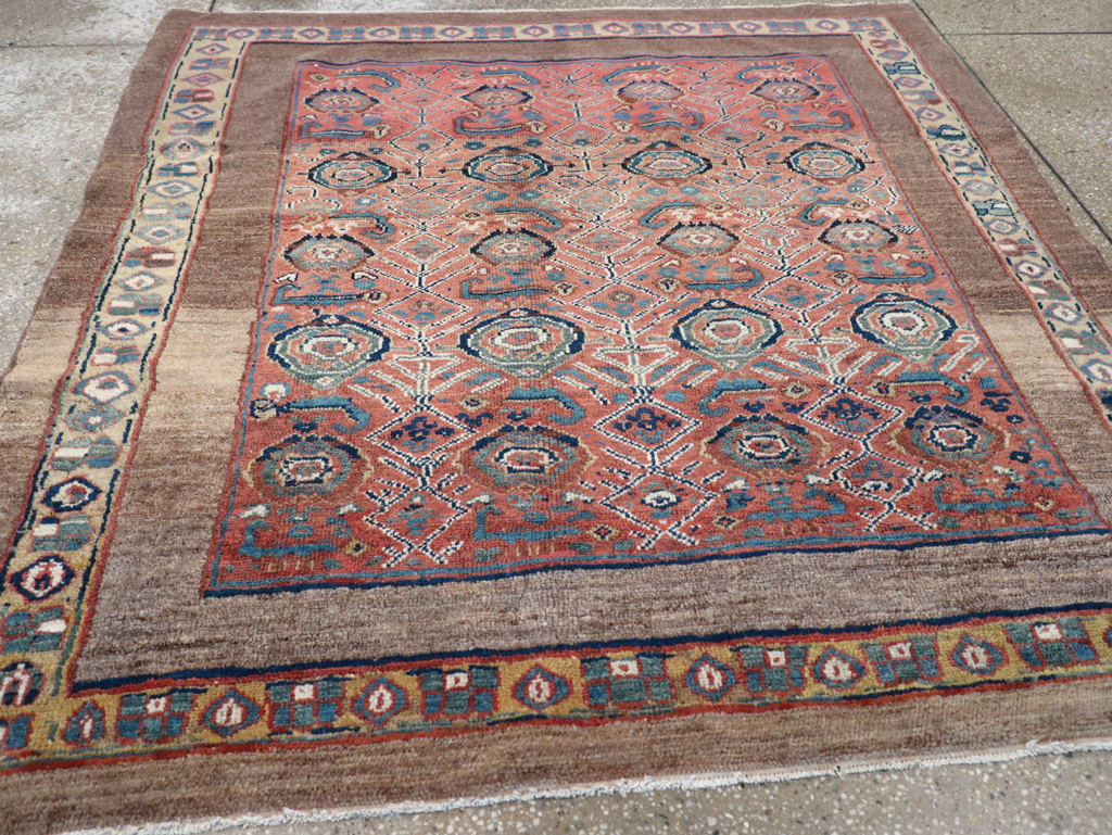 Antique Persian Serab Square Accent Rug, No.32399 - Gss