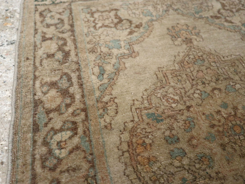 Antique Persian Tabriz Throw Rug, No.32400 - Gss