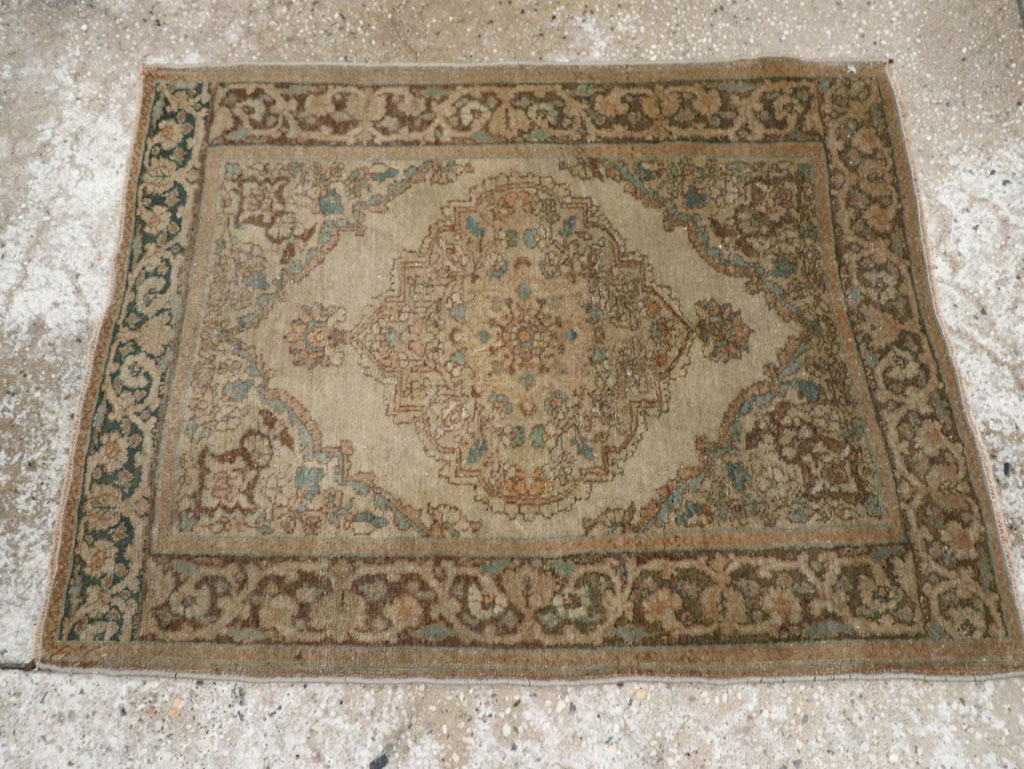 Antique Persian Tabriz Throw Rug, No.32400 - Gss