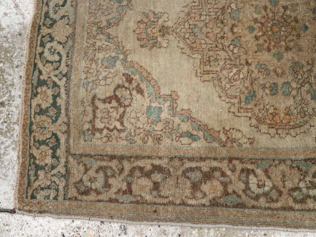 Antique Persian Tabriz Throw Rug, No.32400 - Gss