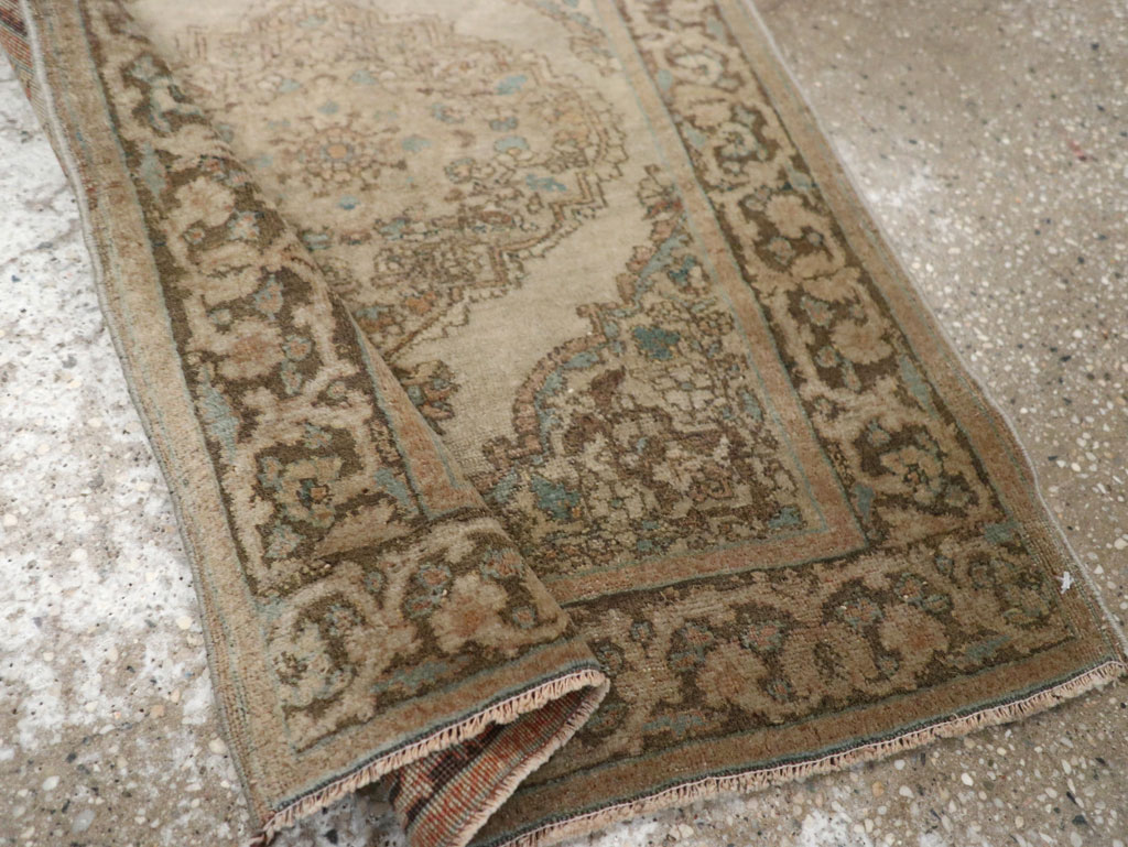 Antique Persian Tabriz Throw Rug, No.32400 - Gss