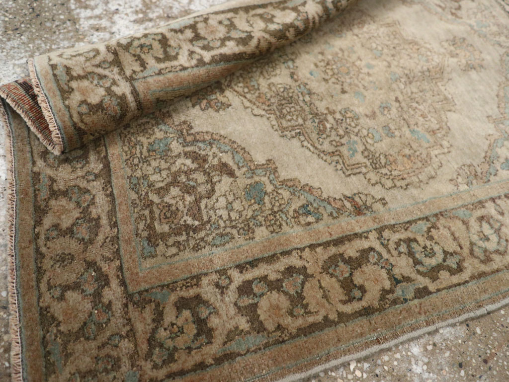 Antique Persian Tabriz Throw Rug, No.32400 - Gss