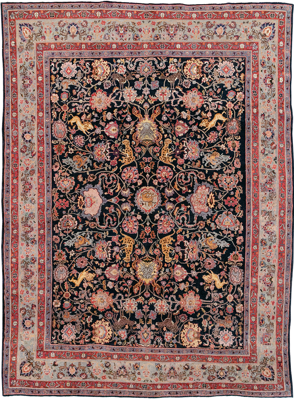 Vintage Turkish Pictorial Room Size Carpet, No.32401 - Gss