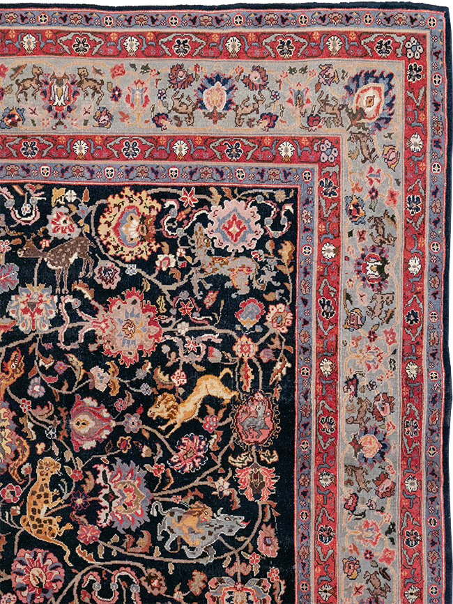 Vintage Turkish Pictorial Room Size Carpet, No.32401 - Gss