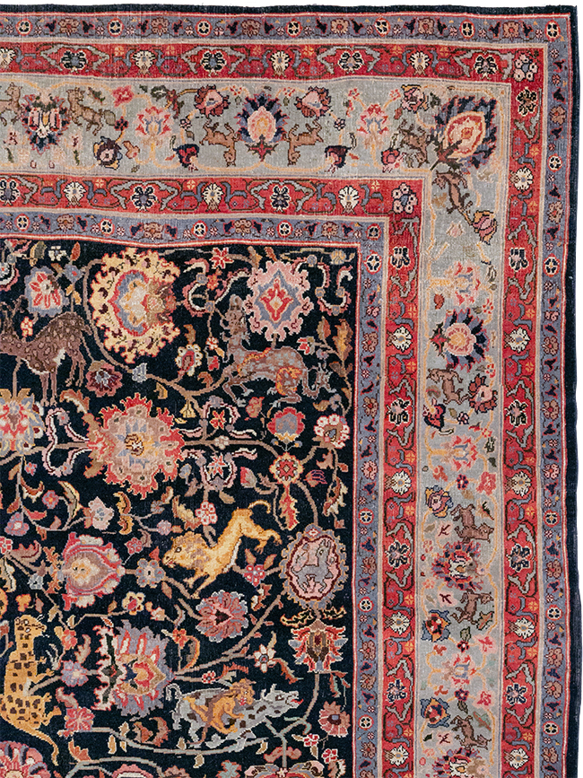 Vintage Turkish Pictorial Room Size Carpet, No.32401 - Gss