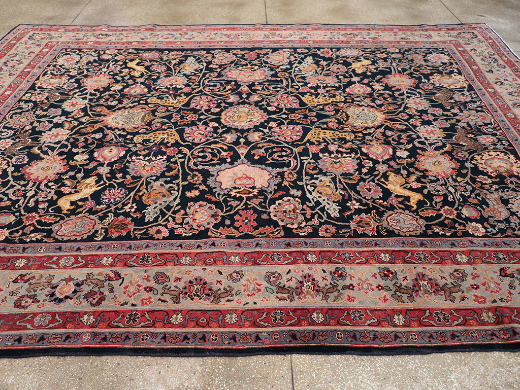 Vintage Turkish Pictorial Room Size Carpet, No.32401 - Gss