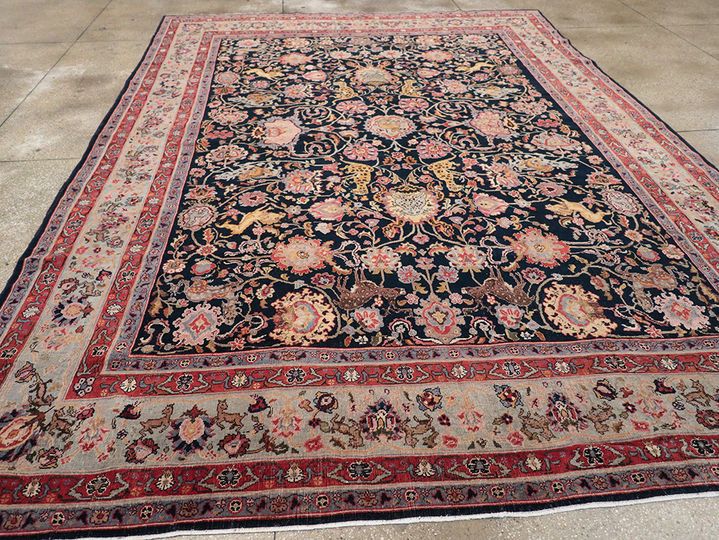 Vintage Turkish Pictorial Room Size Carpet, No.32401 - Gss