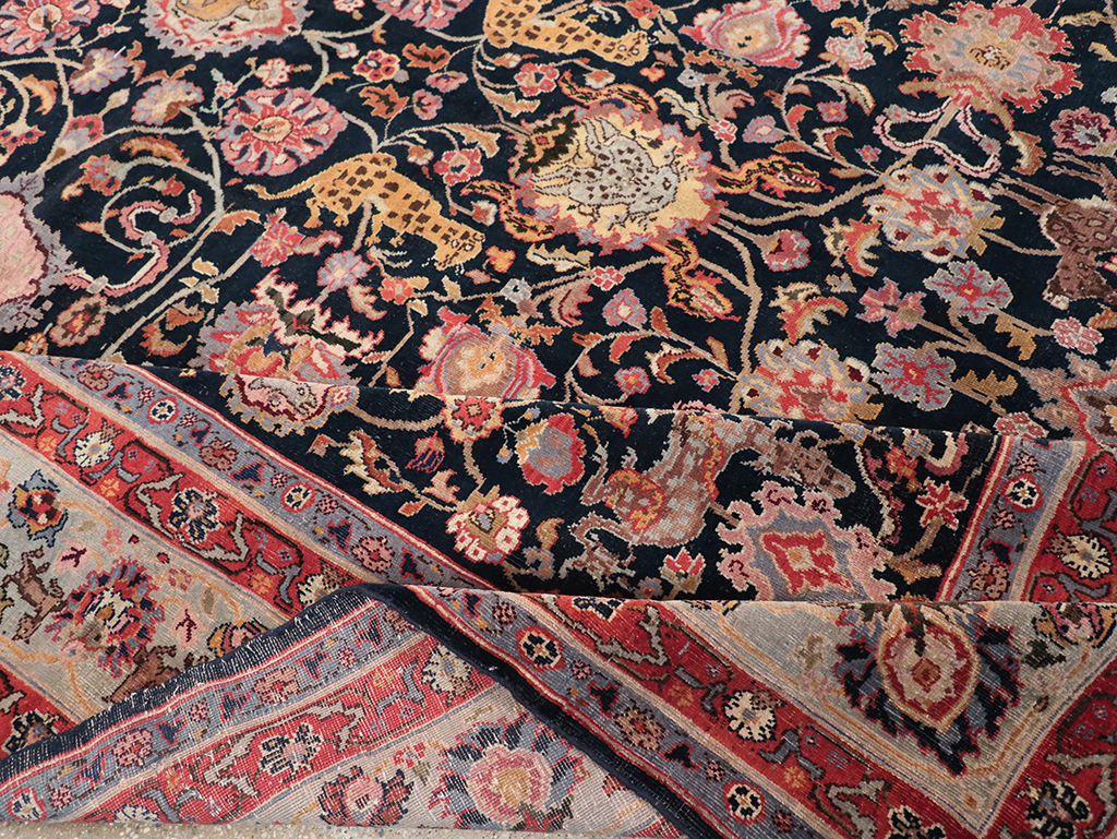 Vintage Turkish Pictorial Room Size Carpet, No.32401 - Gss