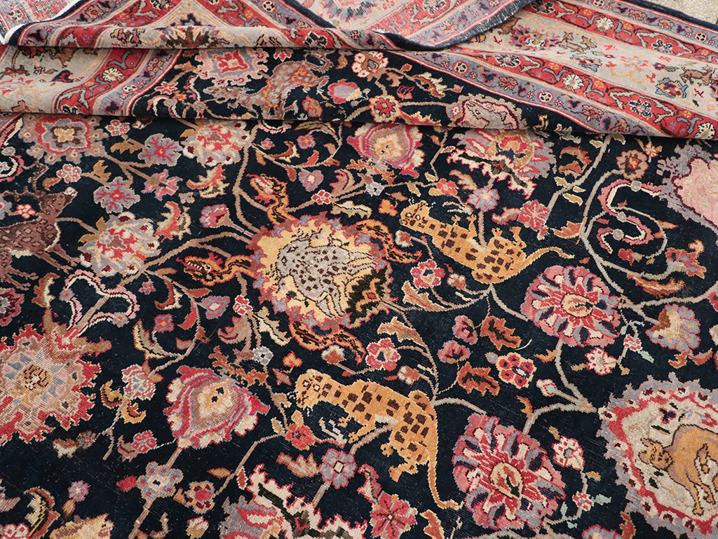 Vintage Turkish Pictorial Room Size Carpet, No.32401 - Gss