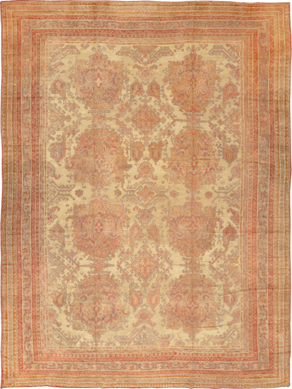 Antique Turkish Oushak Large Carpet, No.32403 - Gss