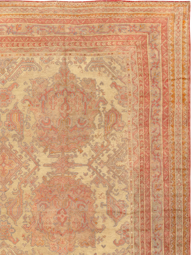Antique Turkish Oushak Large Carpet, No.32403 - Gss
