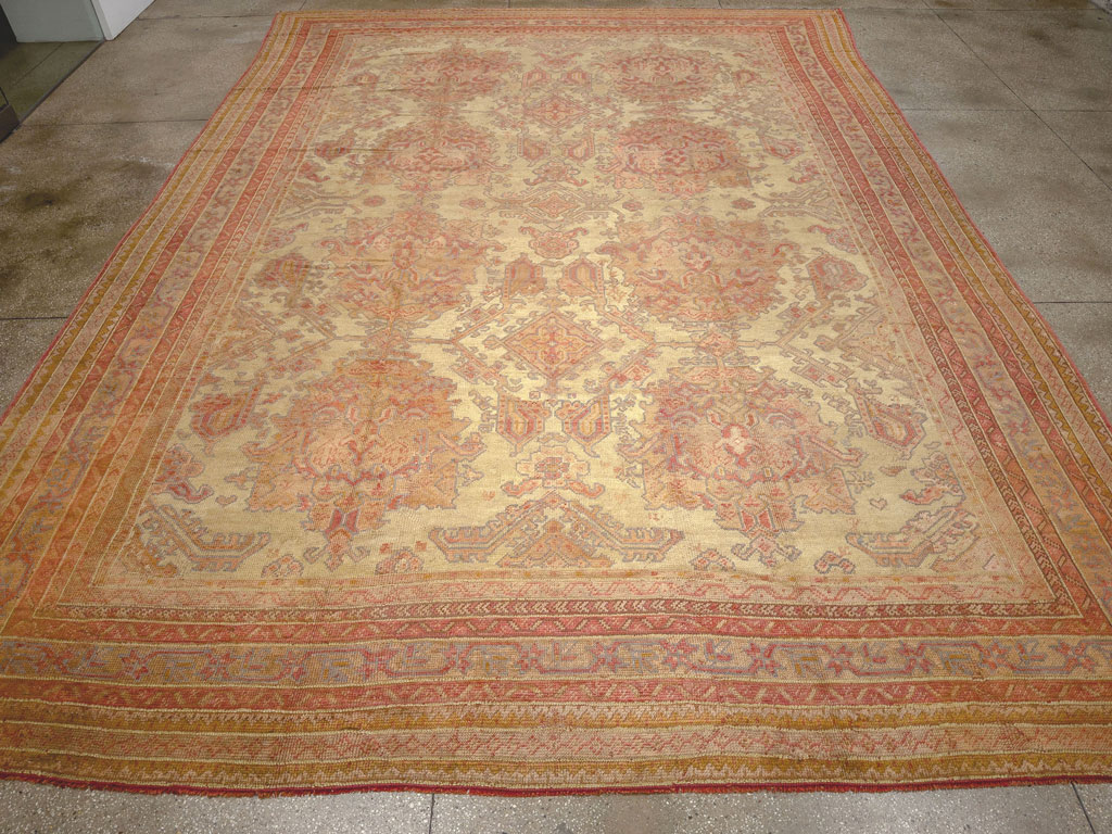 Antique Turkish Oushak Large Carpet, No.32403 - Gss