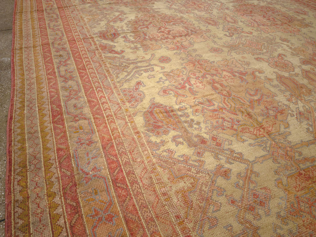Antique Turkish Oushak Large Carpet, No.32403 - Gss