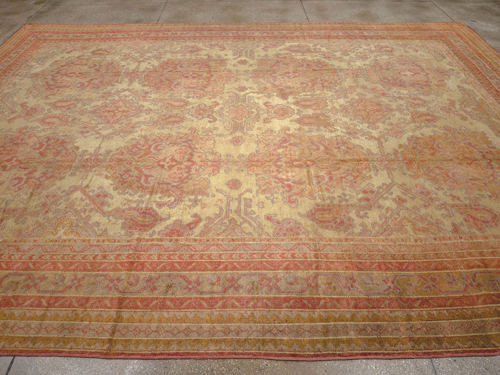 Antique Turkish Oushak Large Carpet, No.32403 - Gss
