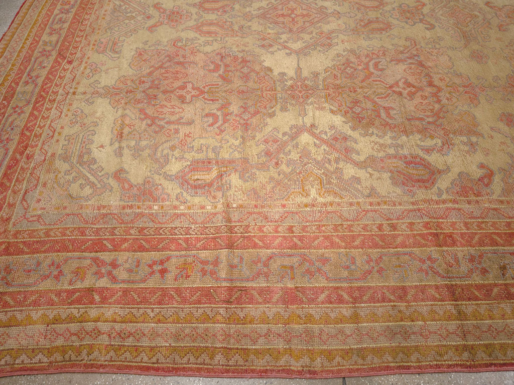 Antique Turkish Oushak Large Carpet, No.32403 - Gss