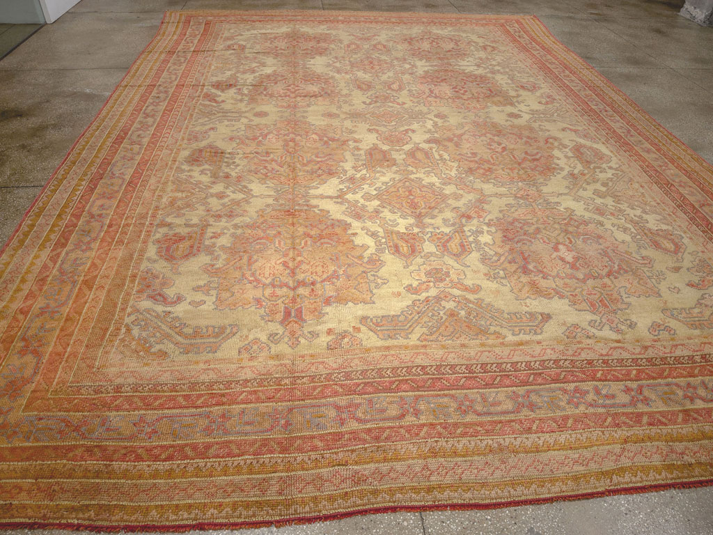 Antique Turkish Oushak Large Carpet, No.32403 - Gss