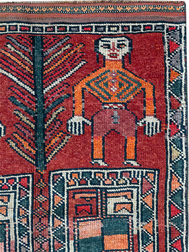 Vintage Turkish Anatolian Pictorial Runner, No.32408 - Gss