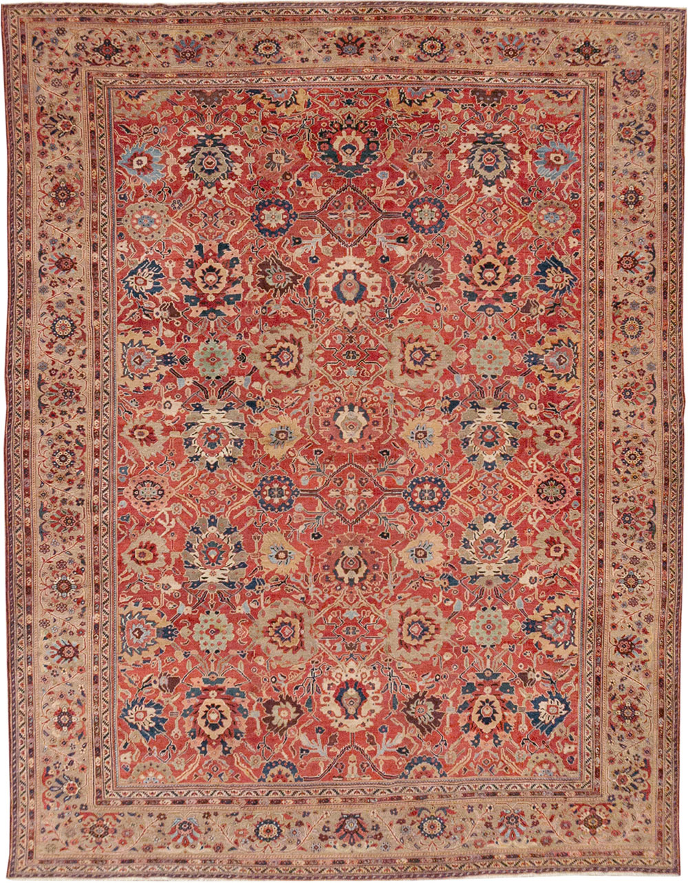 Antique Persian Mahal Large Room Size Carpet, No.32415 - Gss