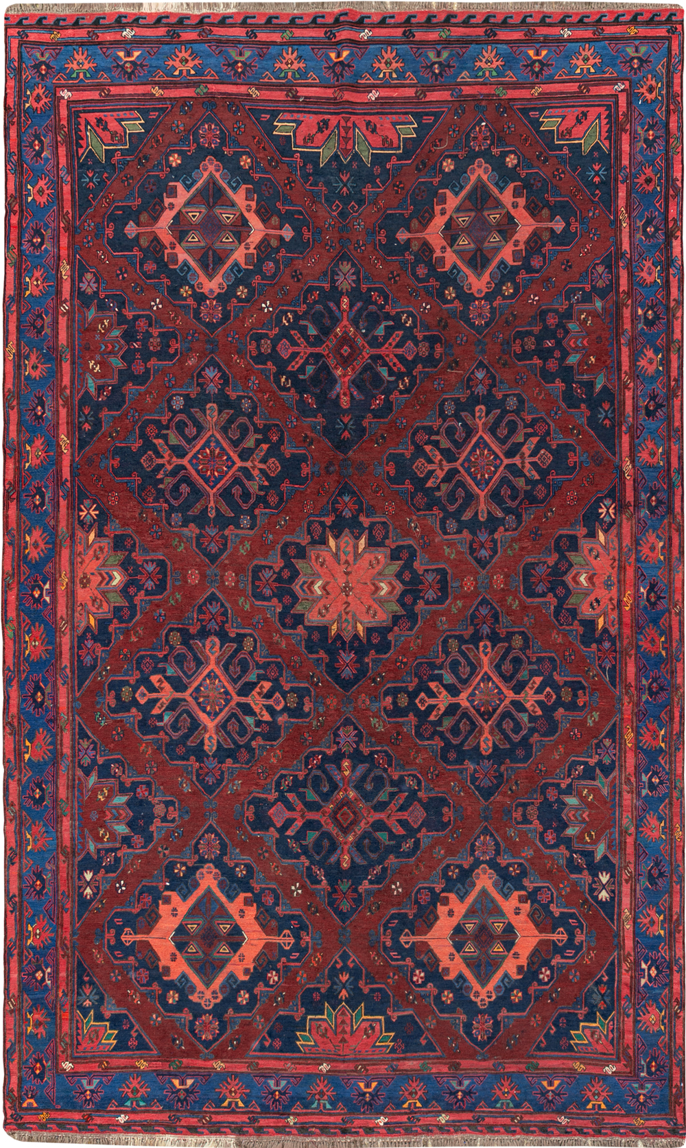 Vintage Central Asian Flatweave Soumak Gallery Carpet, No.32416 - Gss