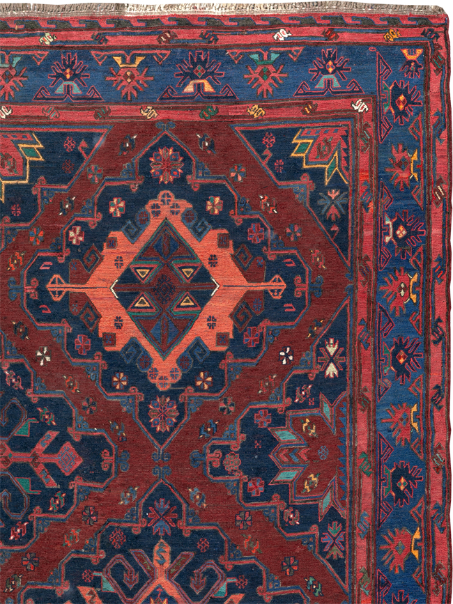 Vintage Central Asian Flatweave Soumak Gallery Carpet, No.32416 - Gss