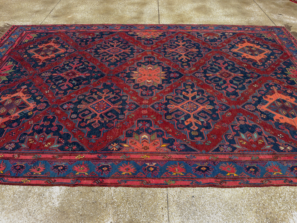 Vintage Central Asian Flatweave Soumak Gallery Carpet, No.32416 - Gss