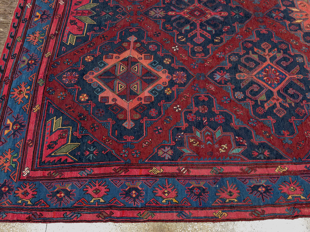 Vintage Central Asian Flatweave Soumak Gallery Carpet, No.32416 - Gss