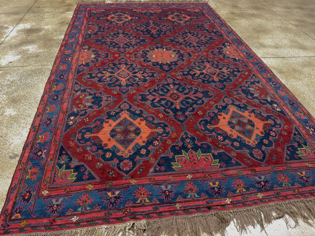 Vintage Central Asian Flatweave Soumak Gallery Carpet, No.32416 - Gss