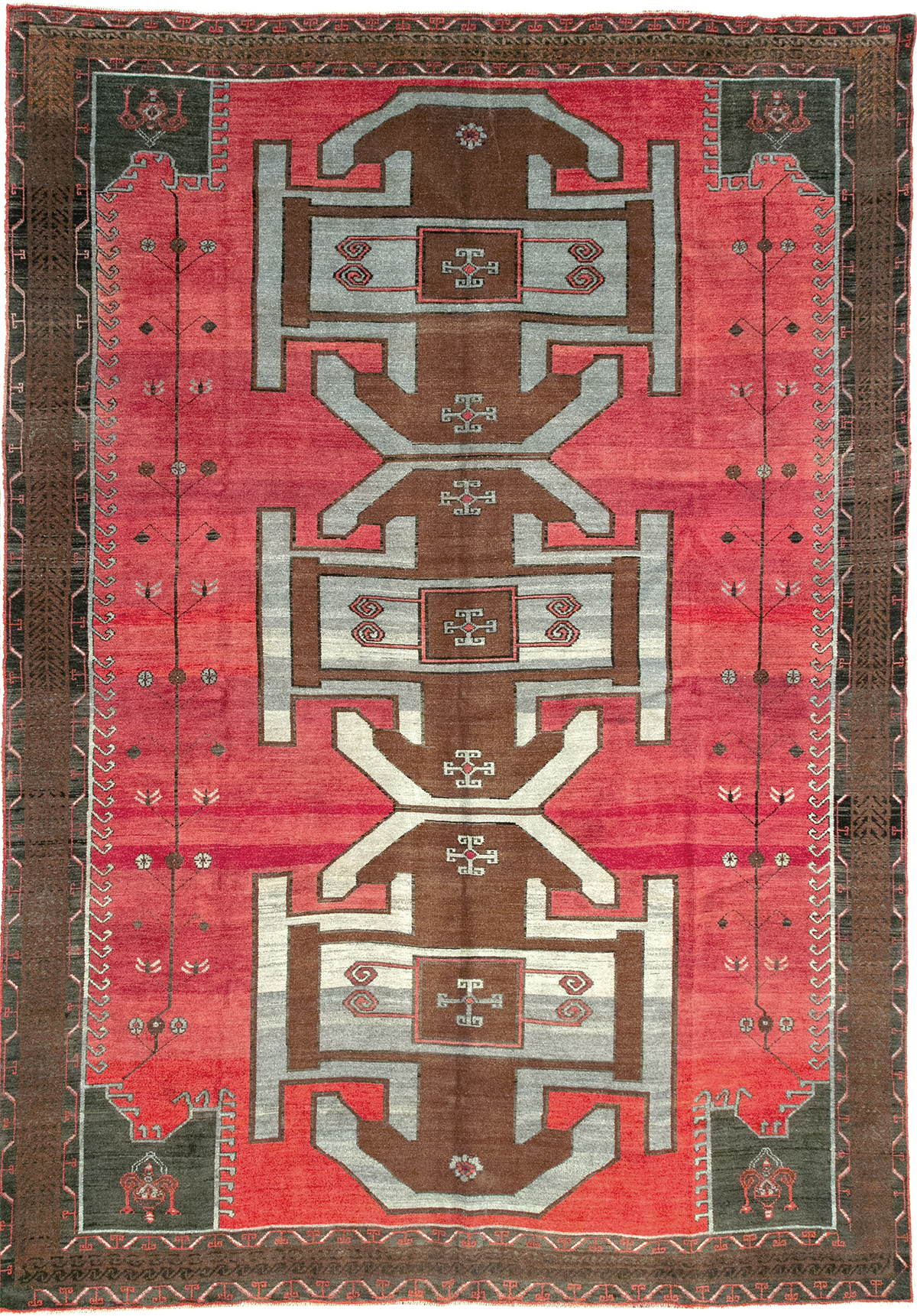 Vintage Turkish Anatolian Tribal Room Size Carpet, No.32419 - Gss