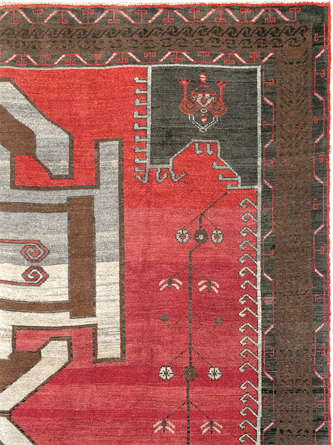 Vintage Turkish Anatolian Tribal Room Size Carpet, No.32419 - Gss