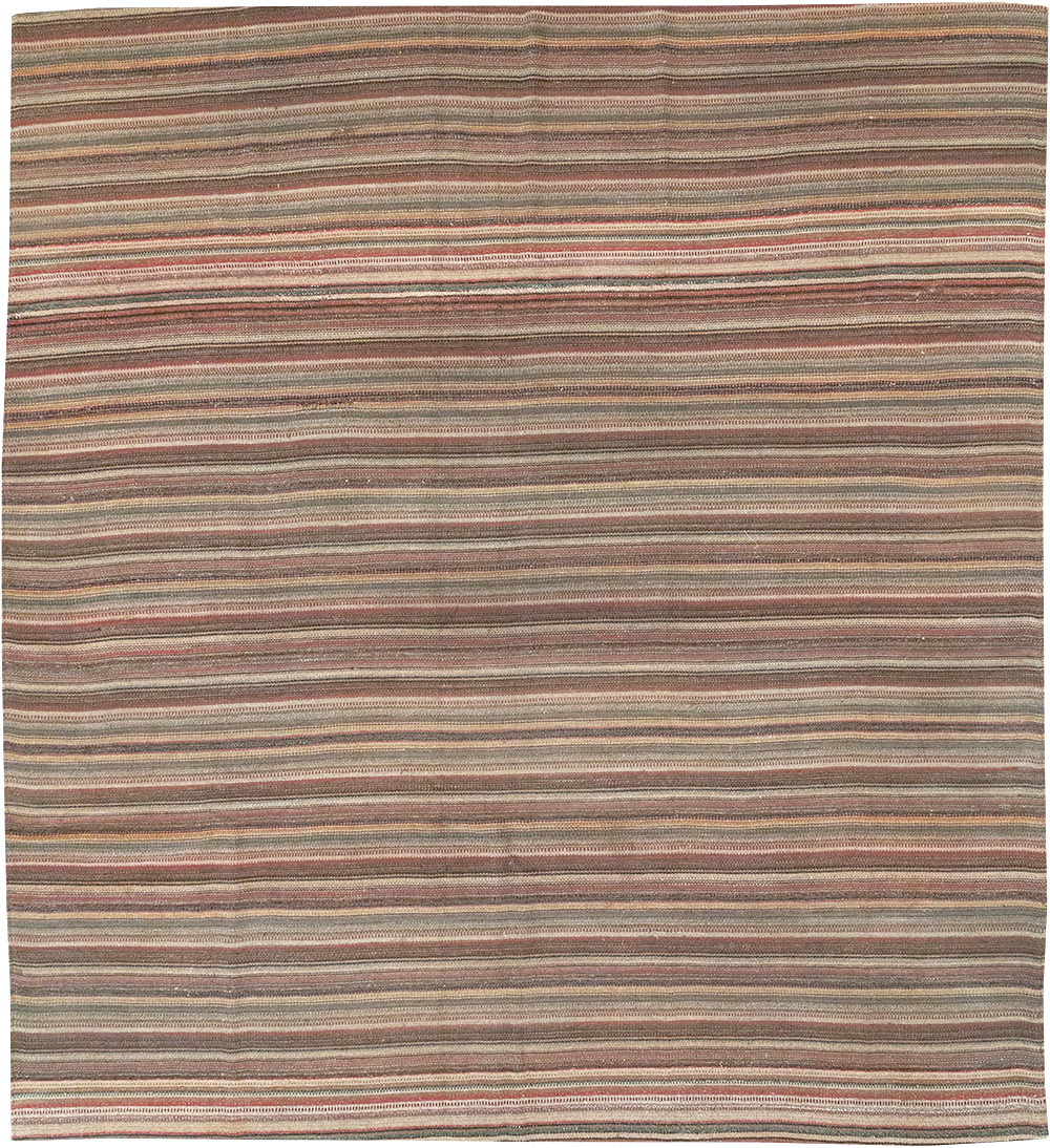 Vintage Persian Flatweave Kilim Room Size Carpet, No.32430 - Gss