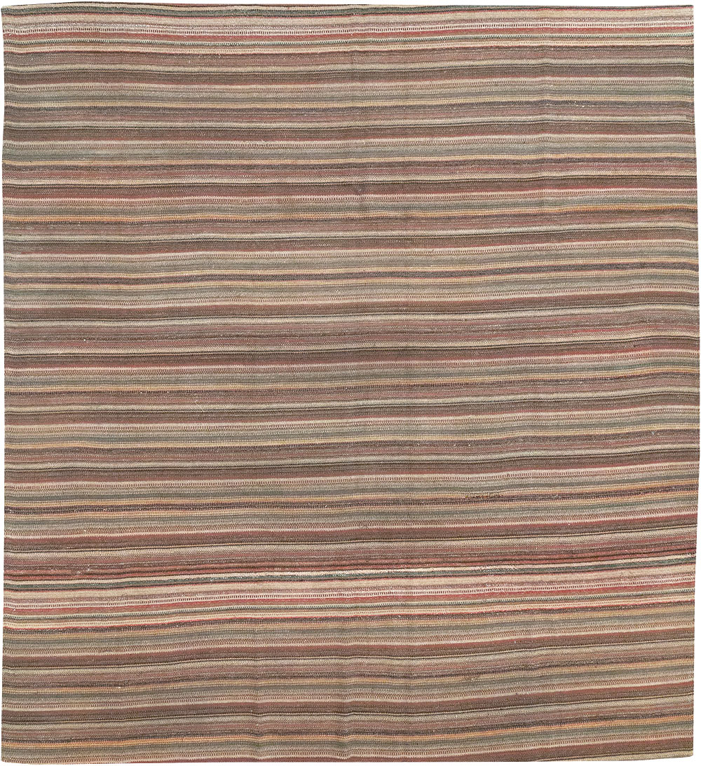 Vintage Persian Flatweave Kilim Room Size Carpet, No.32430 - Gss