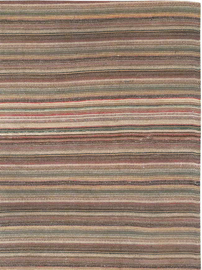 Vintage Persian Flatweave Kilim Room Size Carpet, No.32430 - Gss